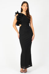 Talia Ruffle Mesh Maxi Dress