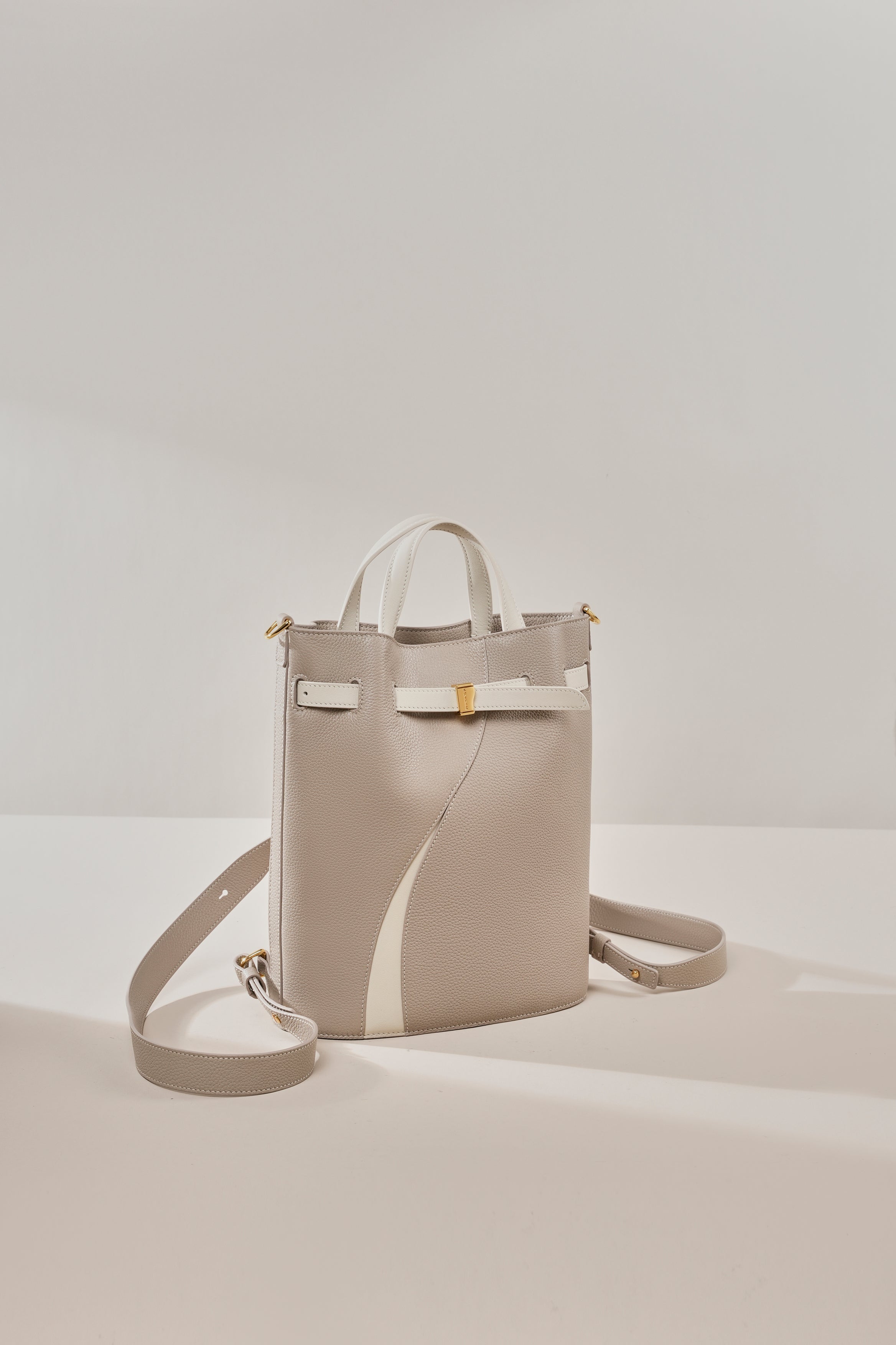 Functional Leather Bucket Bag Small Size