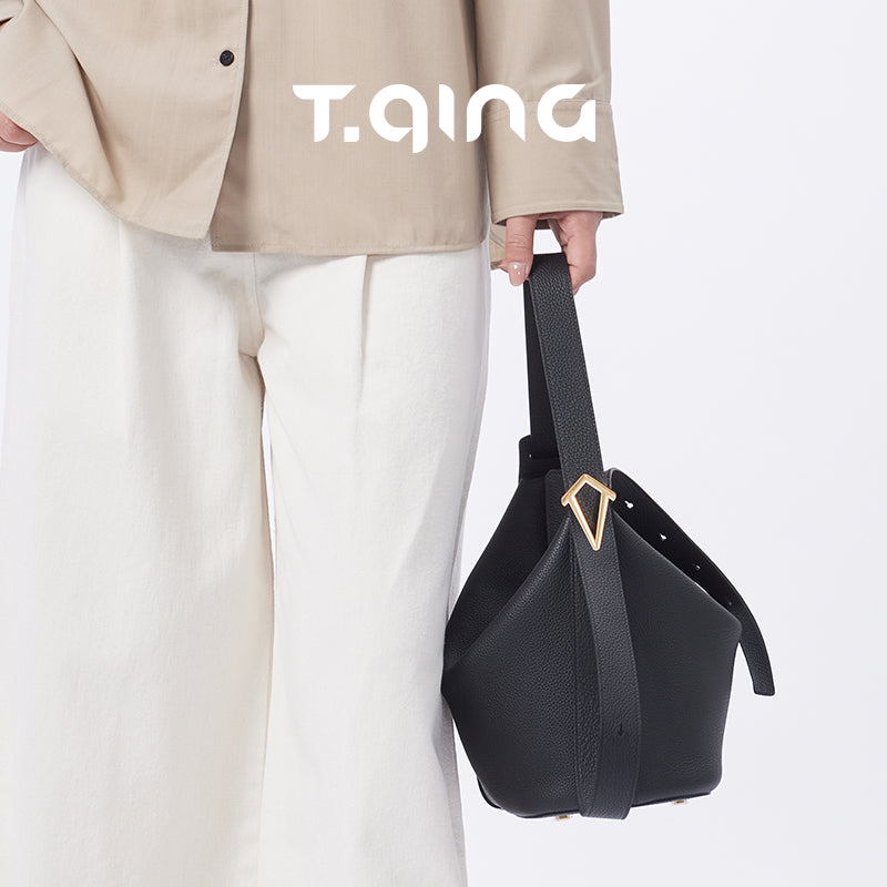 Handmade Leather Shoulder Bucket Bag