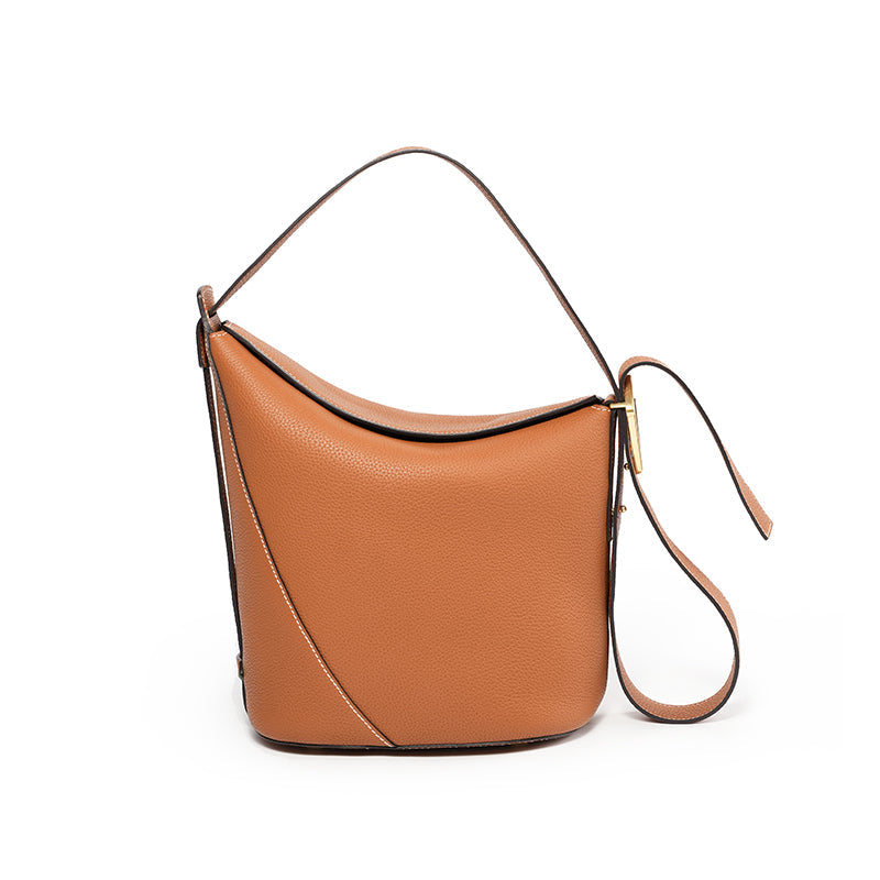 Handmade Leather Shoulder Bucket Bag
