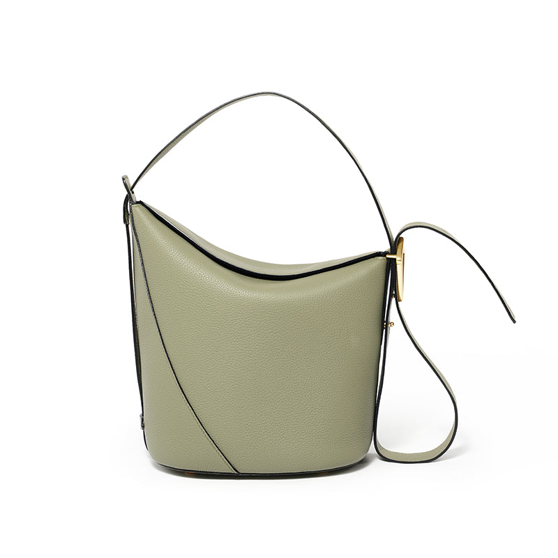 Handmade Leather Shoulder Bucket Bag