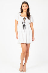 Elodie Contrast Bow Mini Dress