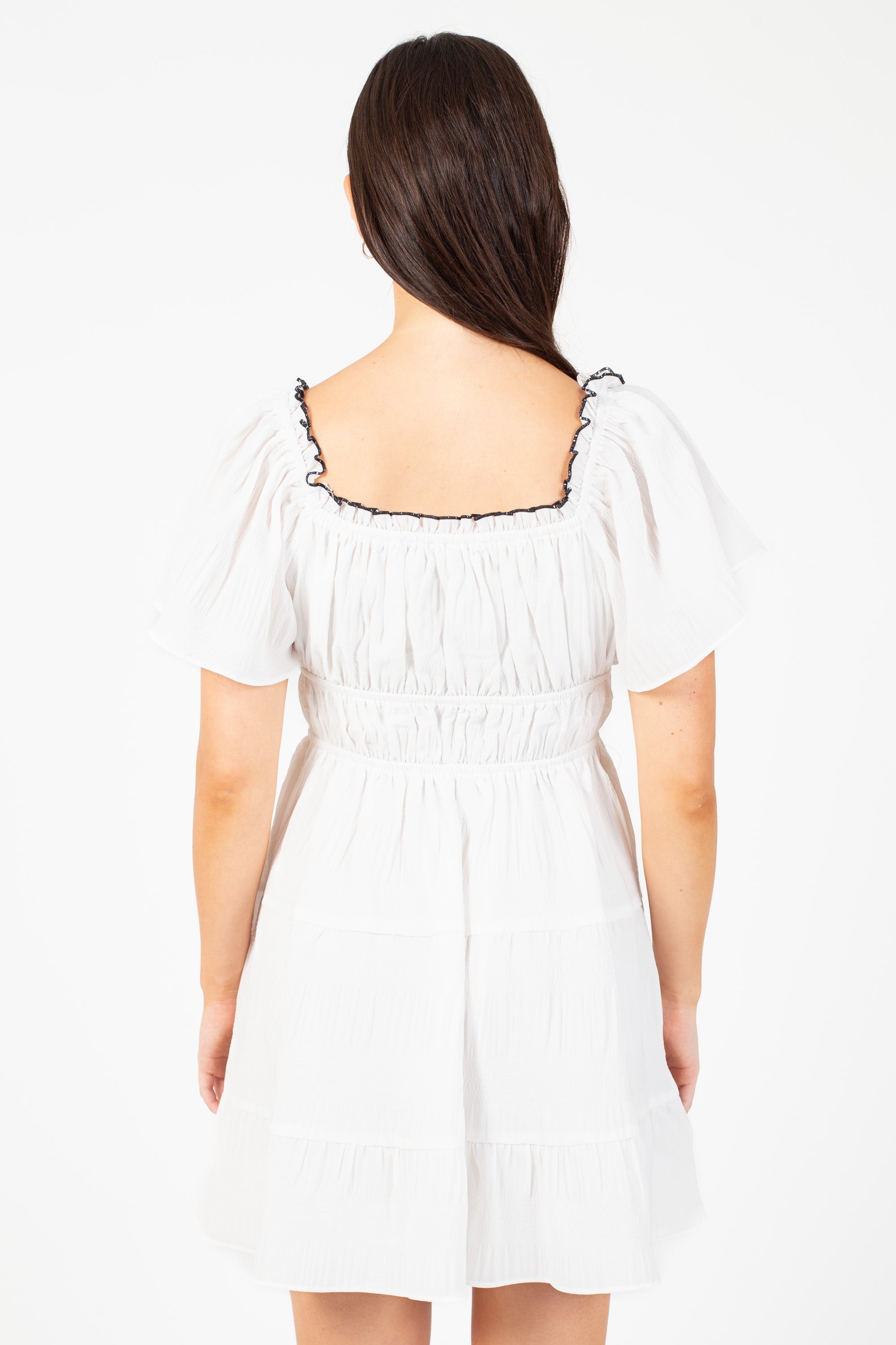 Elodie Contrast Bow Mini Dress