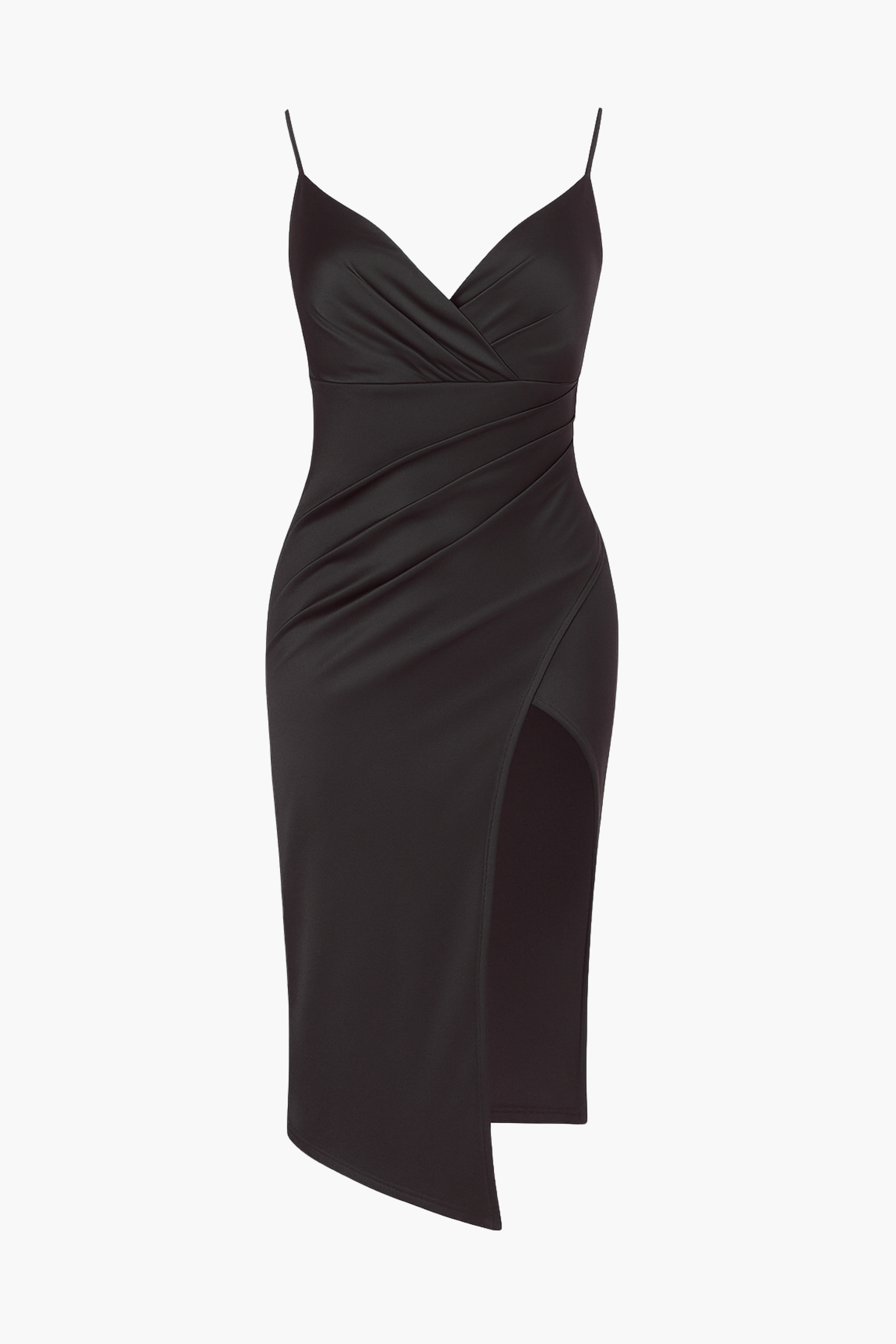 Aveline Tulip Bottom Satin Midi Dress