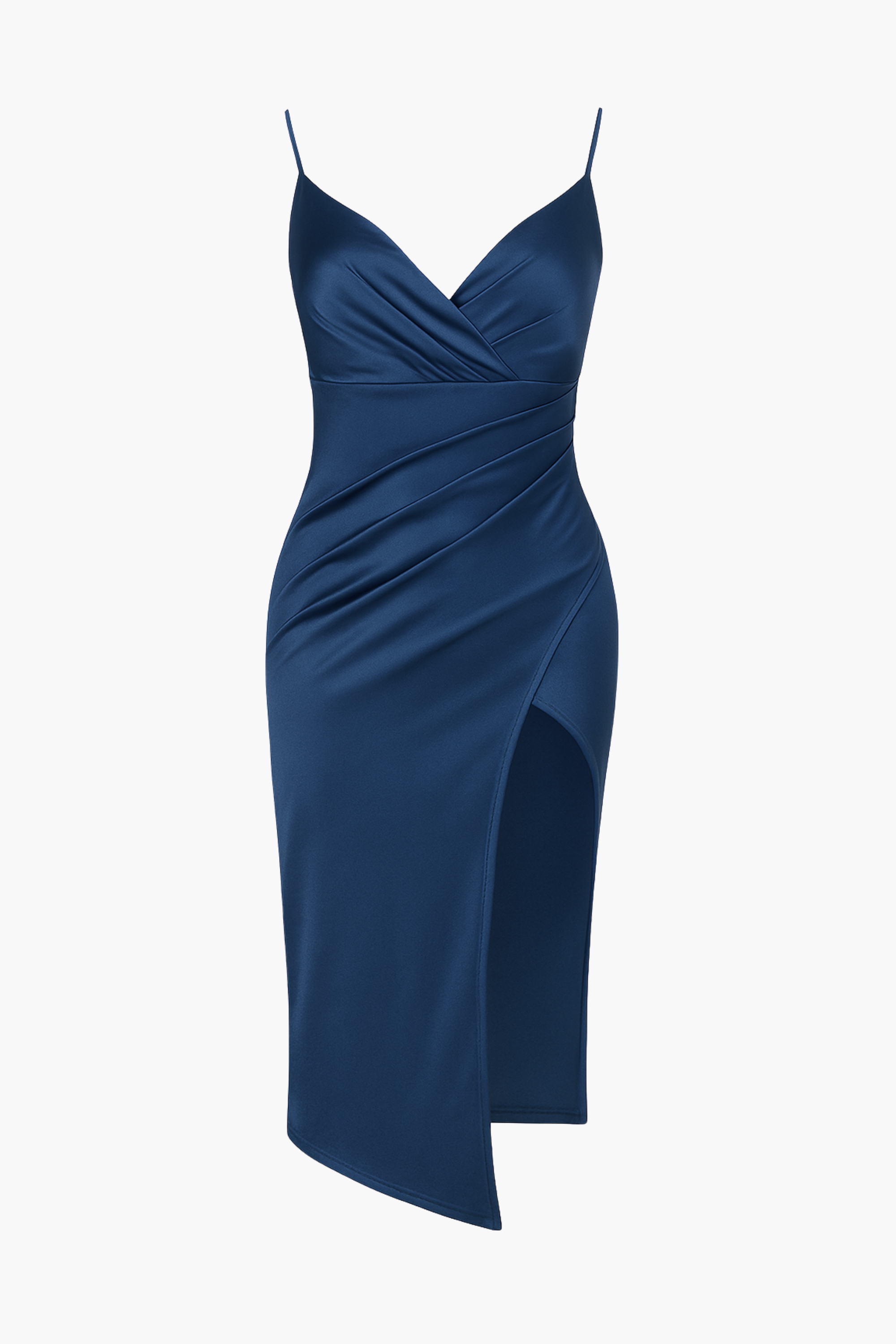 Aveline Tulip Bottom Satin Midi Dress