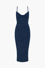 Livvy Rhinestone Back Shimmer Midi Dress