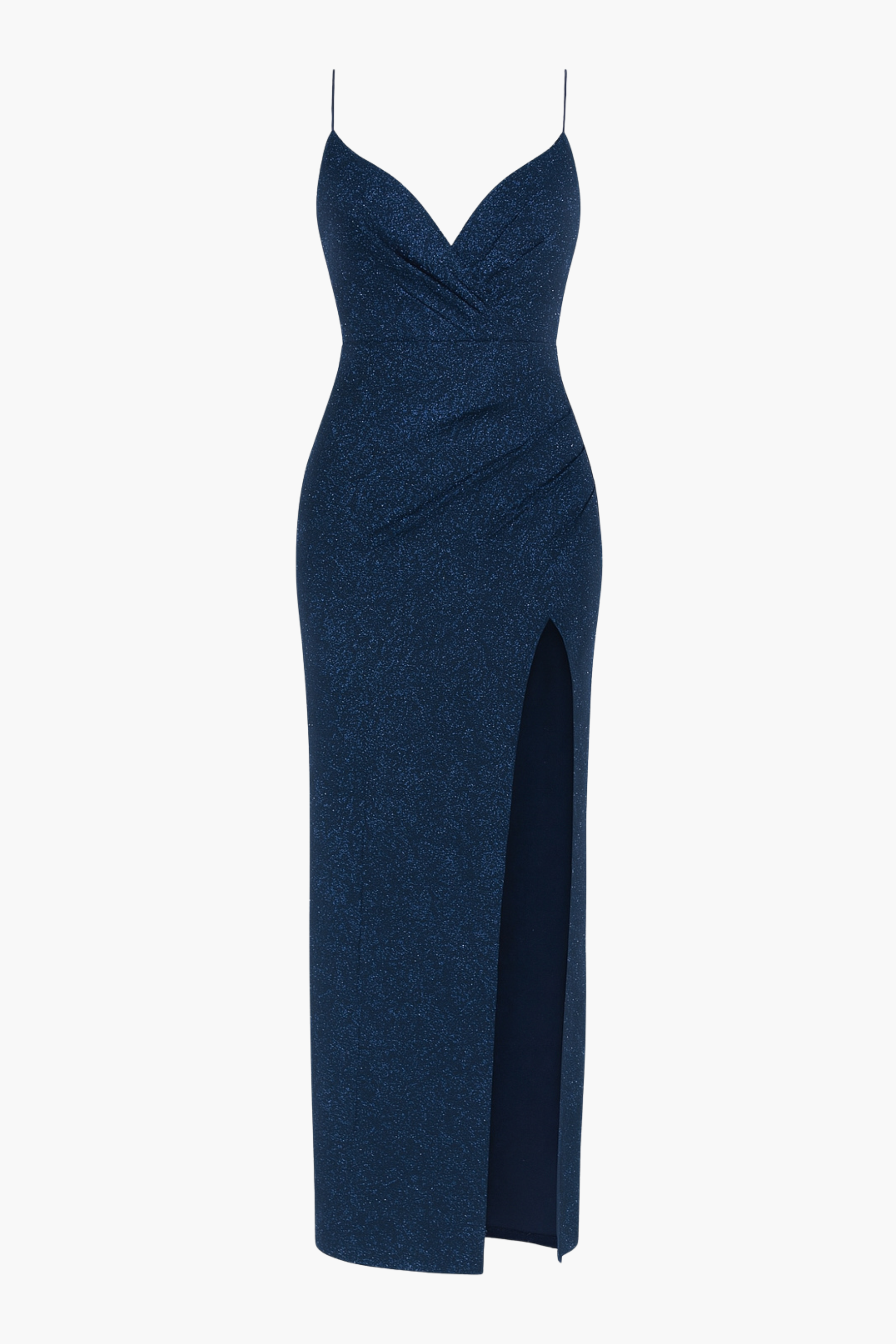 Bianca Side Ruched Shimmer Maxi Dress