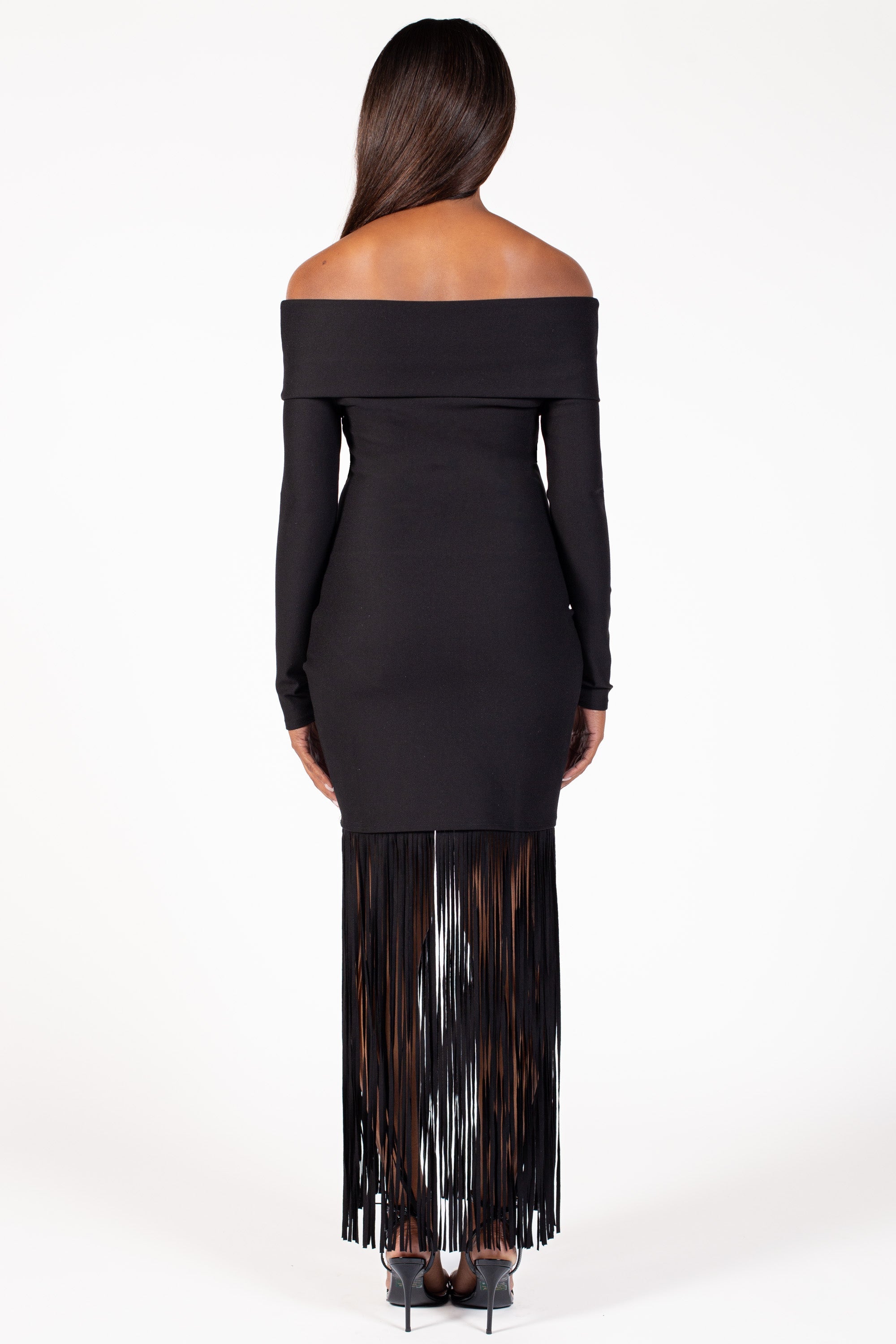 Aurelia Knit Fringe Midi Dress