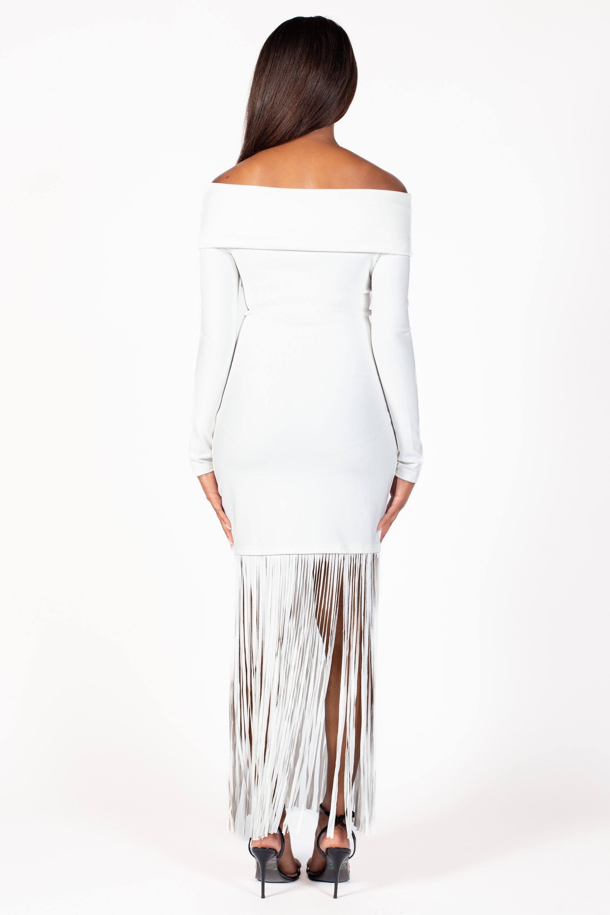 Aurelia Knit Fringe Midi Dress