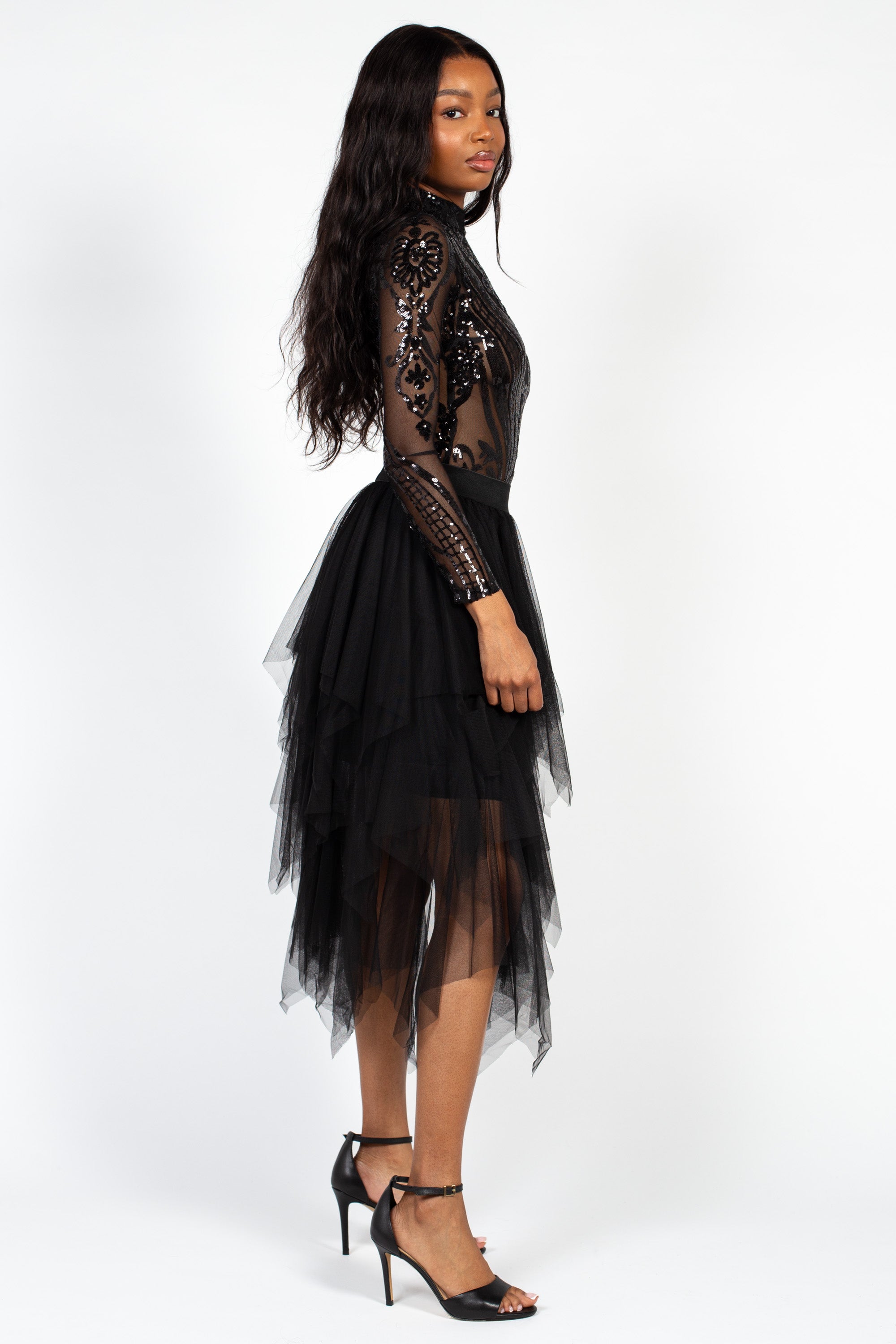 Starstruck Embellished Sequin Mesh Bodysuit