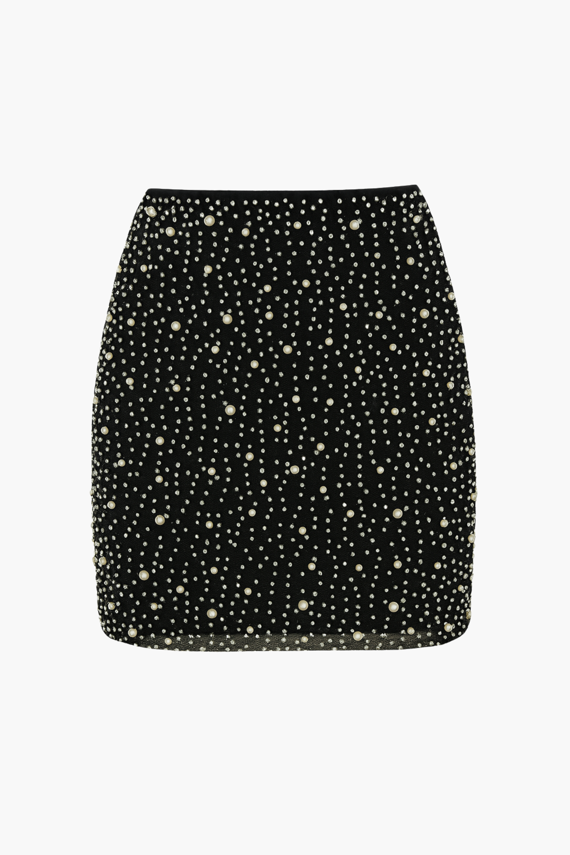 Star Pearl Rhinestone Mini Skirt