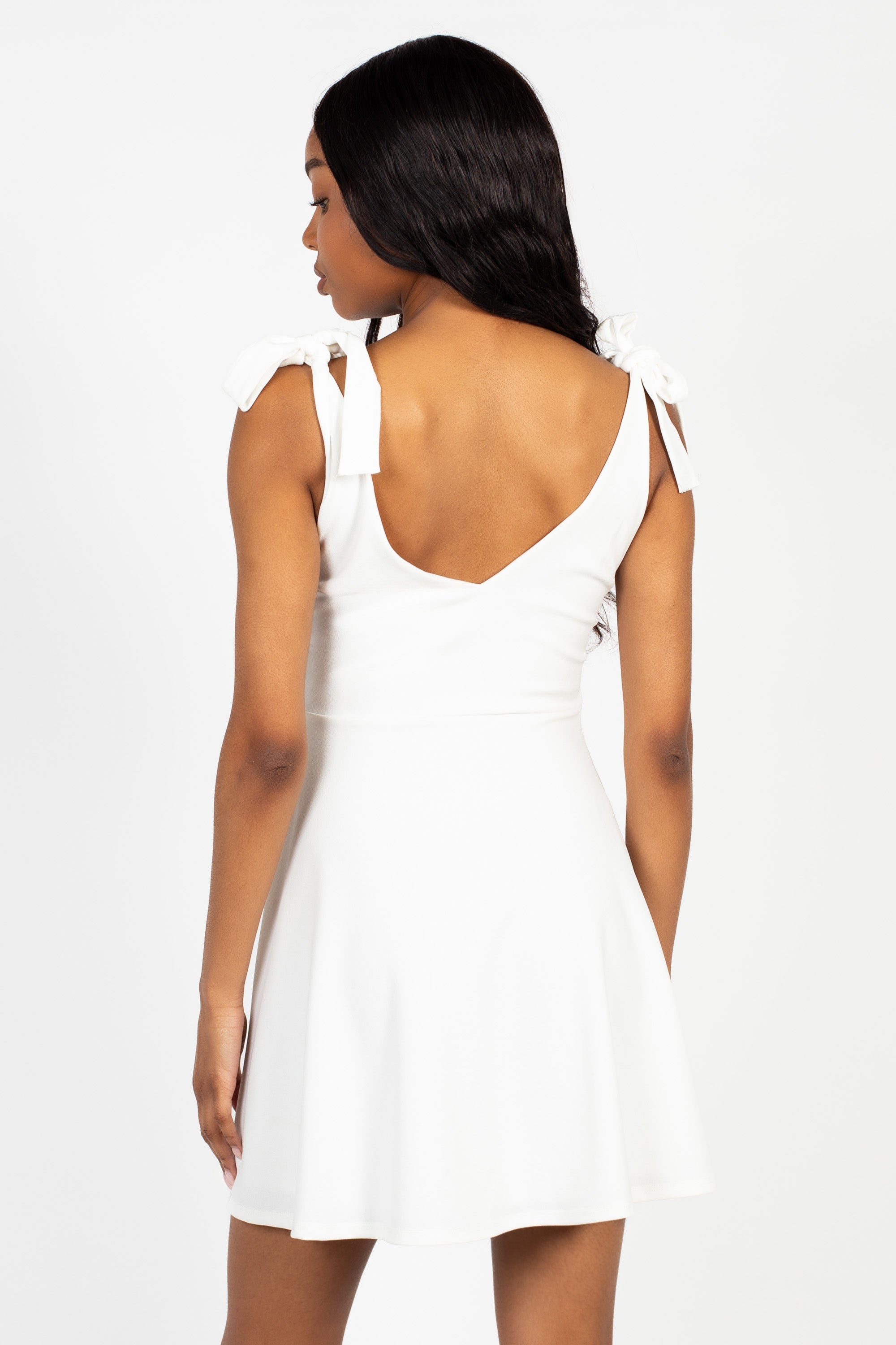 Gabriella Tie Shoulder Skater Mini Dress