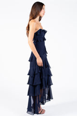 Solara Chiffon Ruffle Maxi Dress