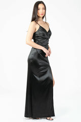 Thea High Slit Satin Maxi Gown