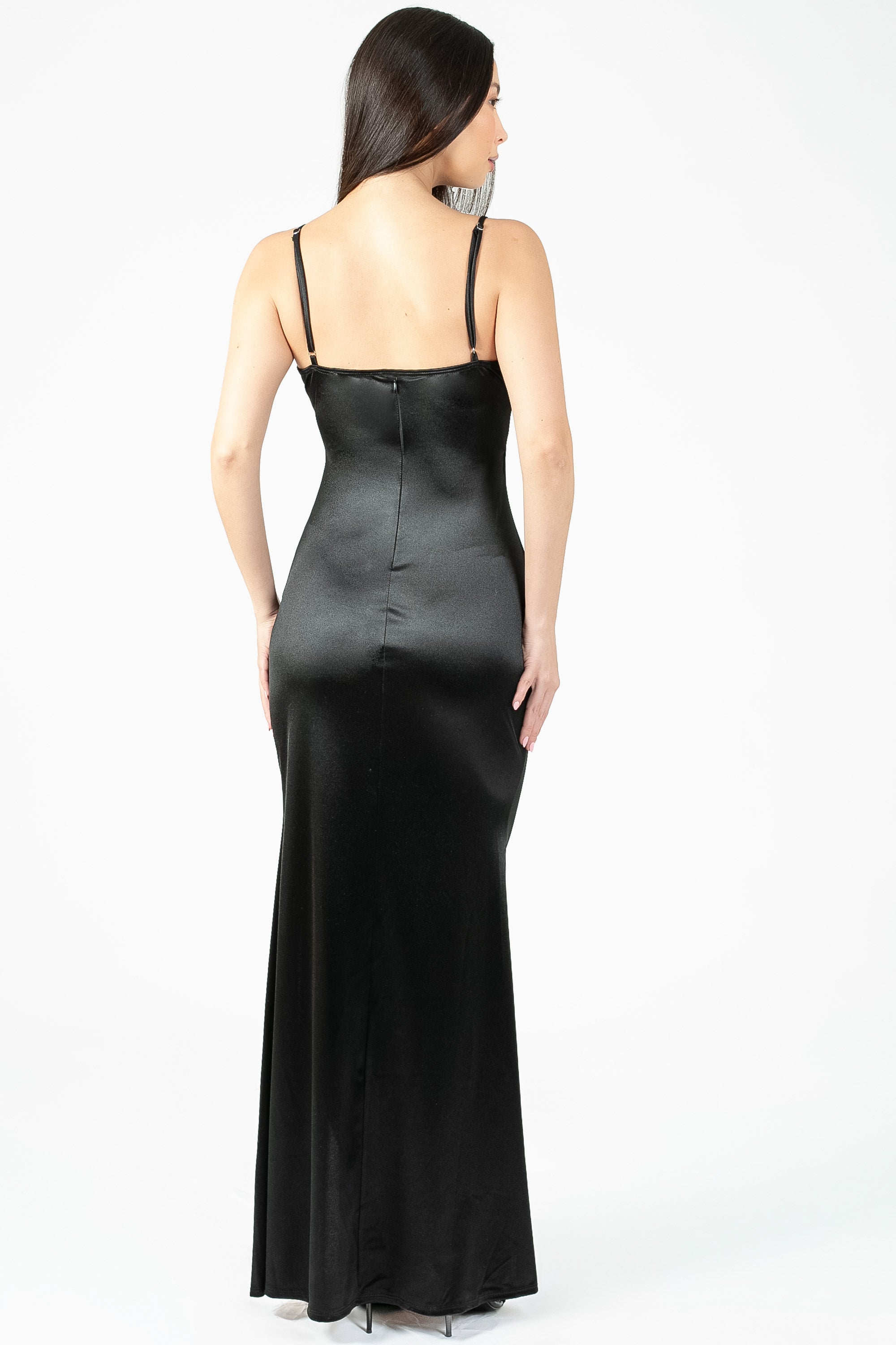 Thea High Slit Satin Maxi Gown