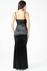 Thea High Slit Satin Maxi Gown