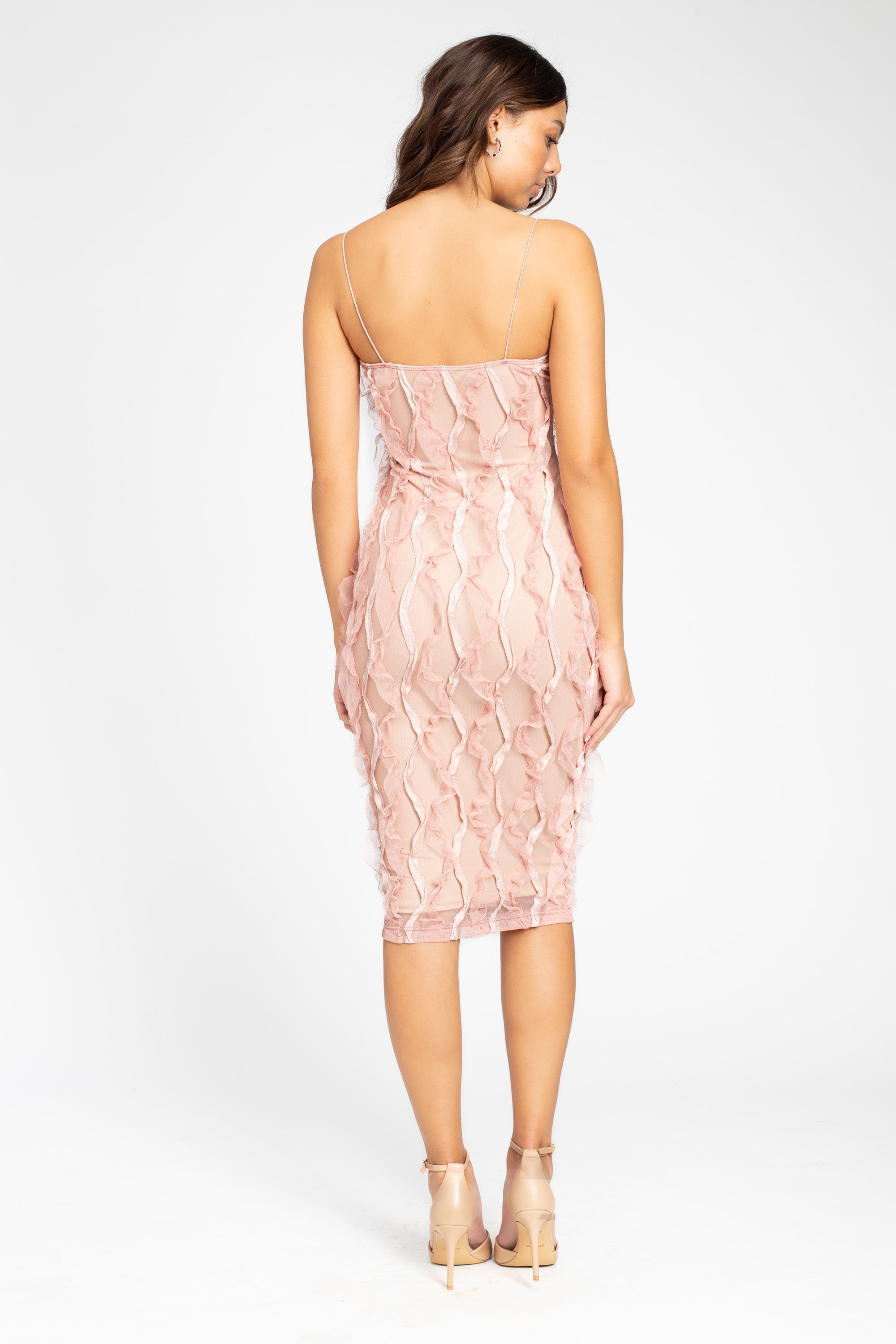 Samiah Ruffle Ribbon Midi Dress