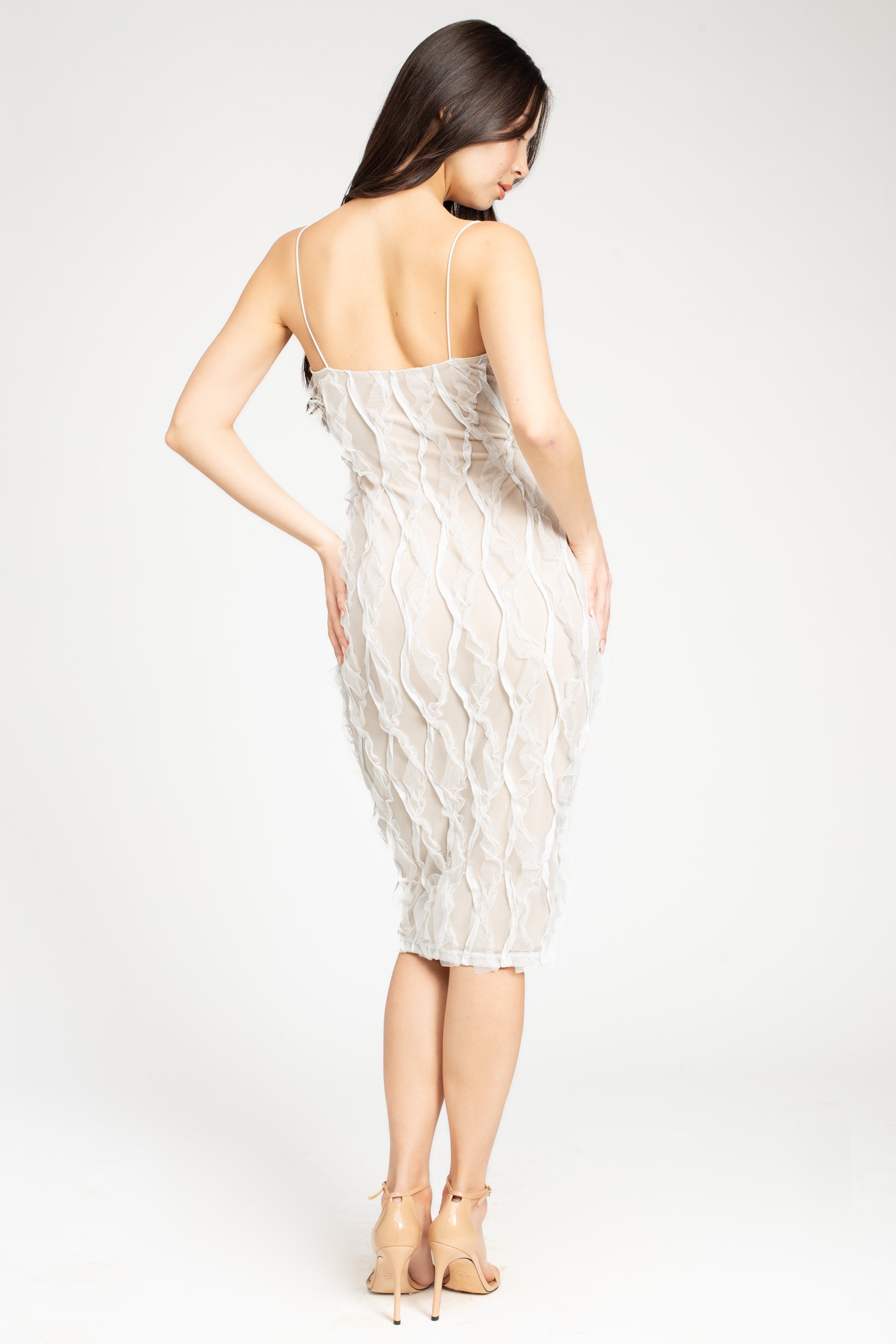 Samiah Ruffle Ribbon Midi Dress