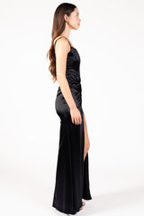 Evera Corset Satin Maxi Dress