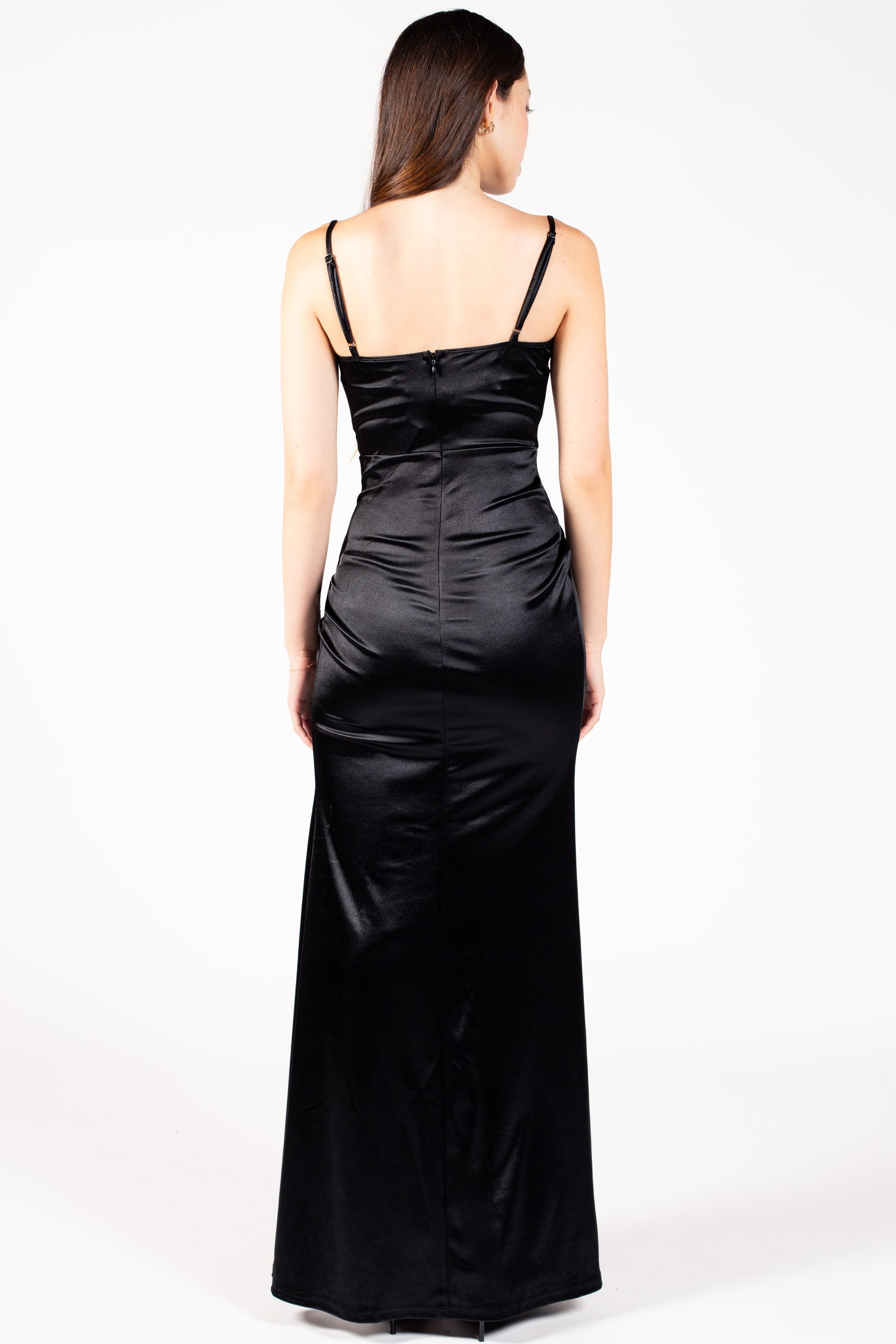 Evera Corset Satin Maxi Dress