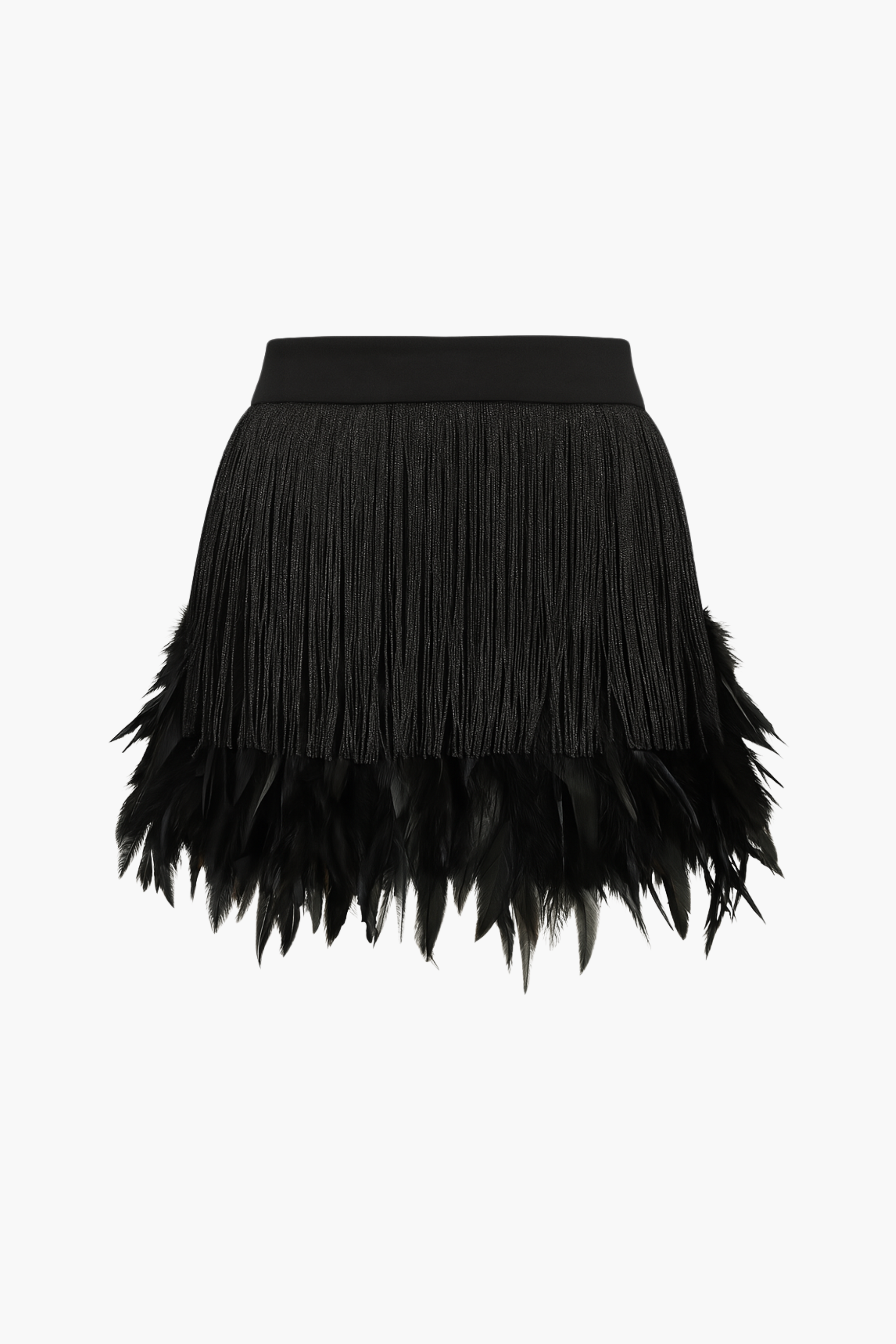 LoveGame Feather Trim Mini Skirt