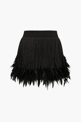 LoveGame Feather Trim Mini Skirt