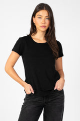 Ava Slub Jersey Mock Layer T-Shirt