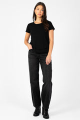 Ava Slub Jersey Mock Layer T-Shirt