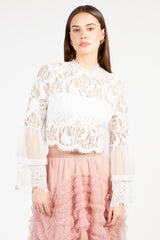 Addison Lace Bell Sleeve Blouse