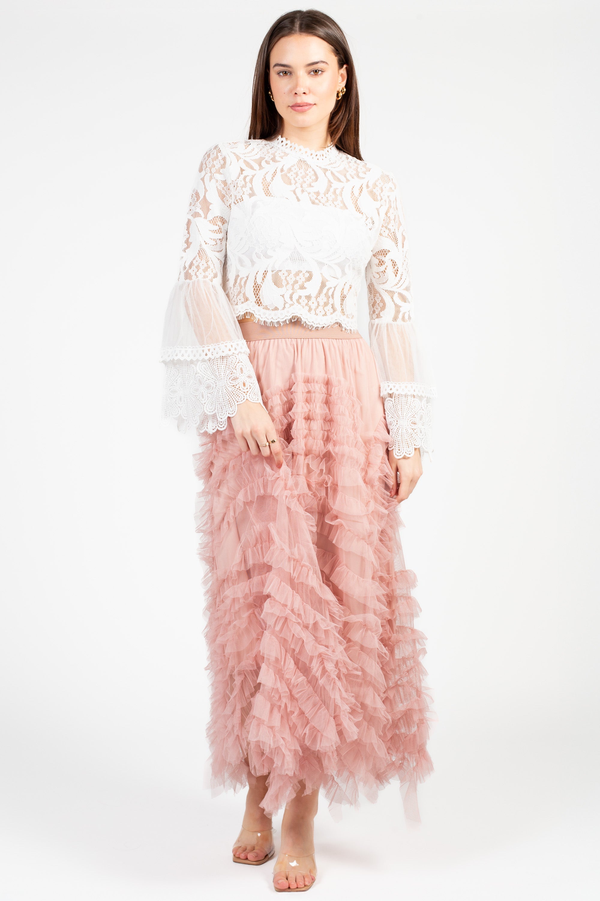 Addison Lace Bell Sleeve Blouse