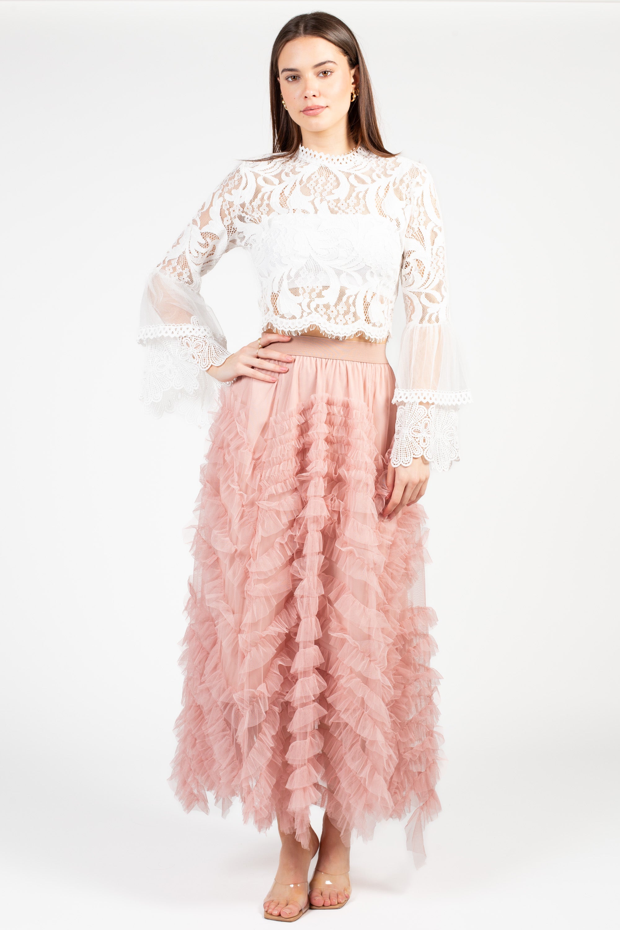 Addison Lace Bell Sleeve Blouse