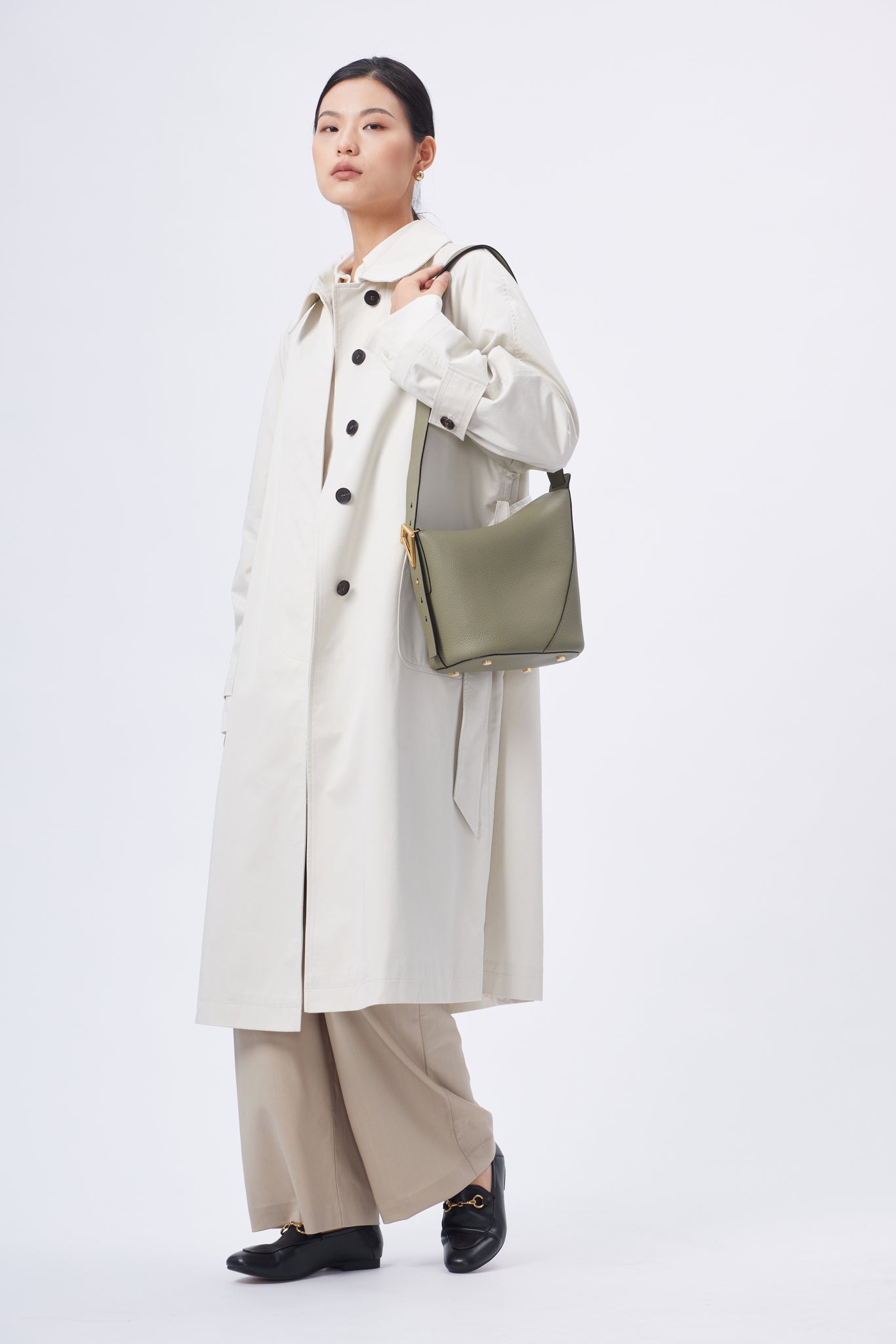 Handmade Leather Shoulder Bucket Bag