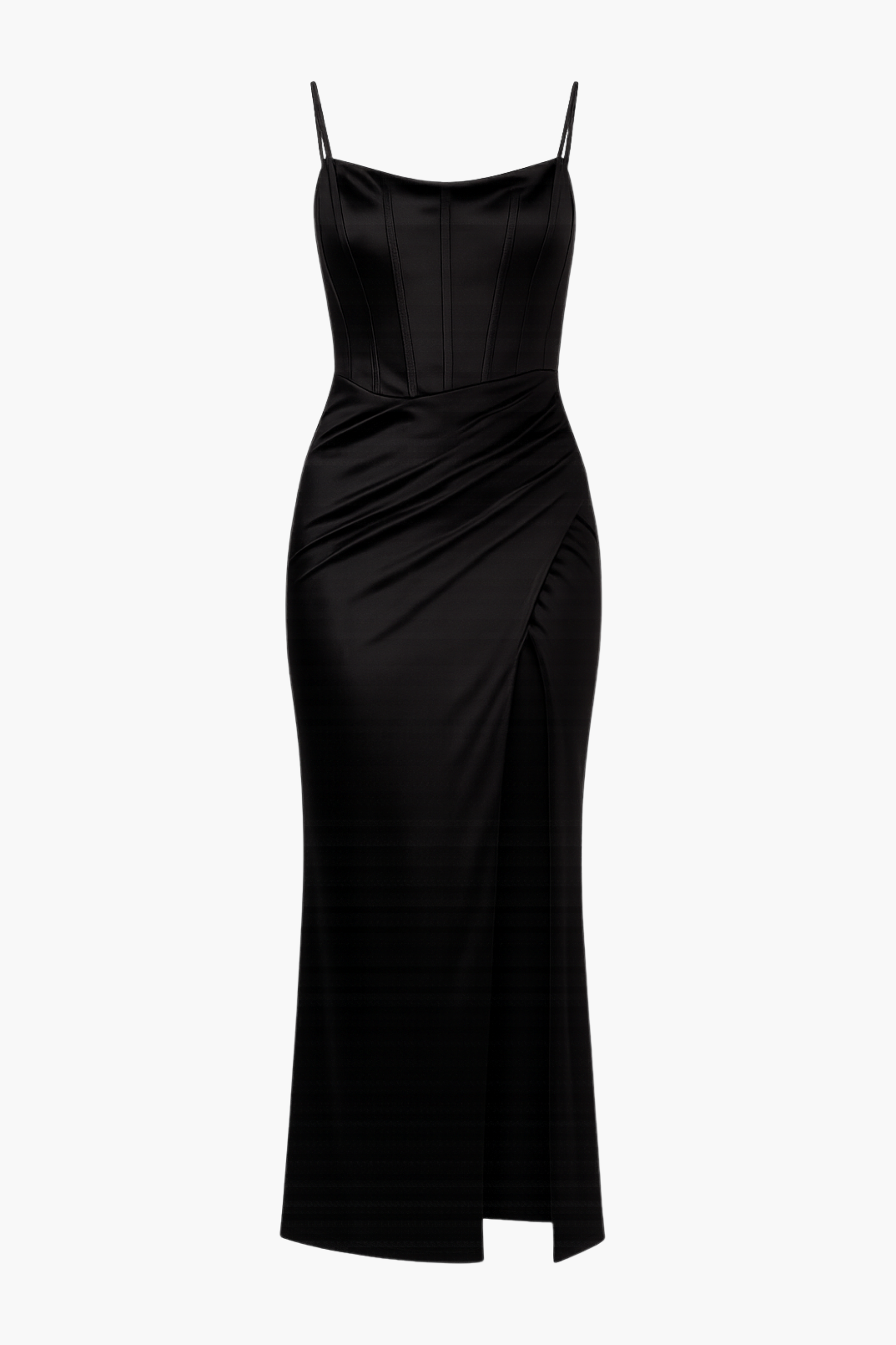 Evera Corset Satin Maxi Dress