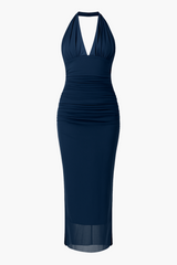 Claire Ruched Mesh Midi Dress