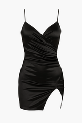 Rachelle Satin Ruched Mini Dress