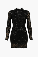 Valerie Mock Neck Sequin Mini Dress