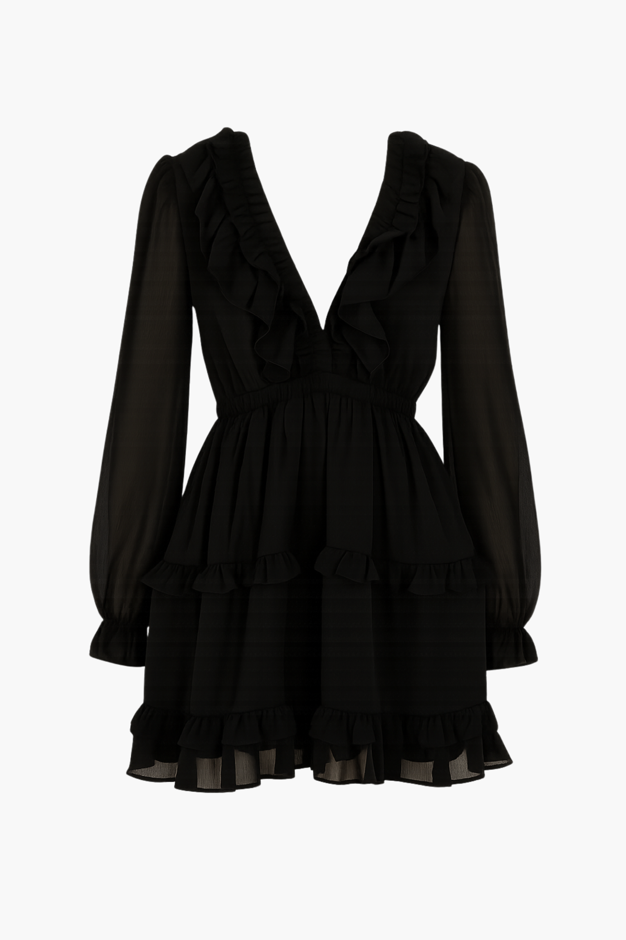 Flirty Ruffle Trim Open Back Mini Dress