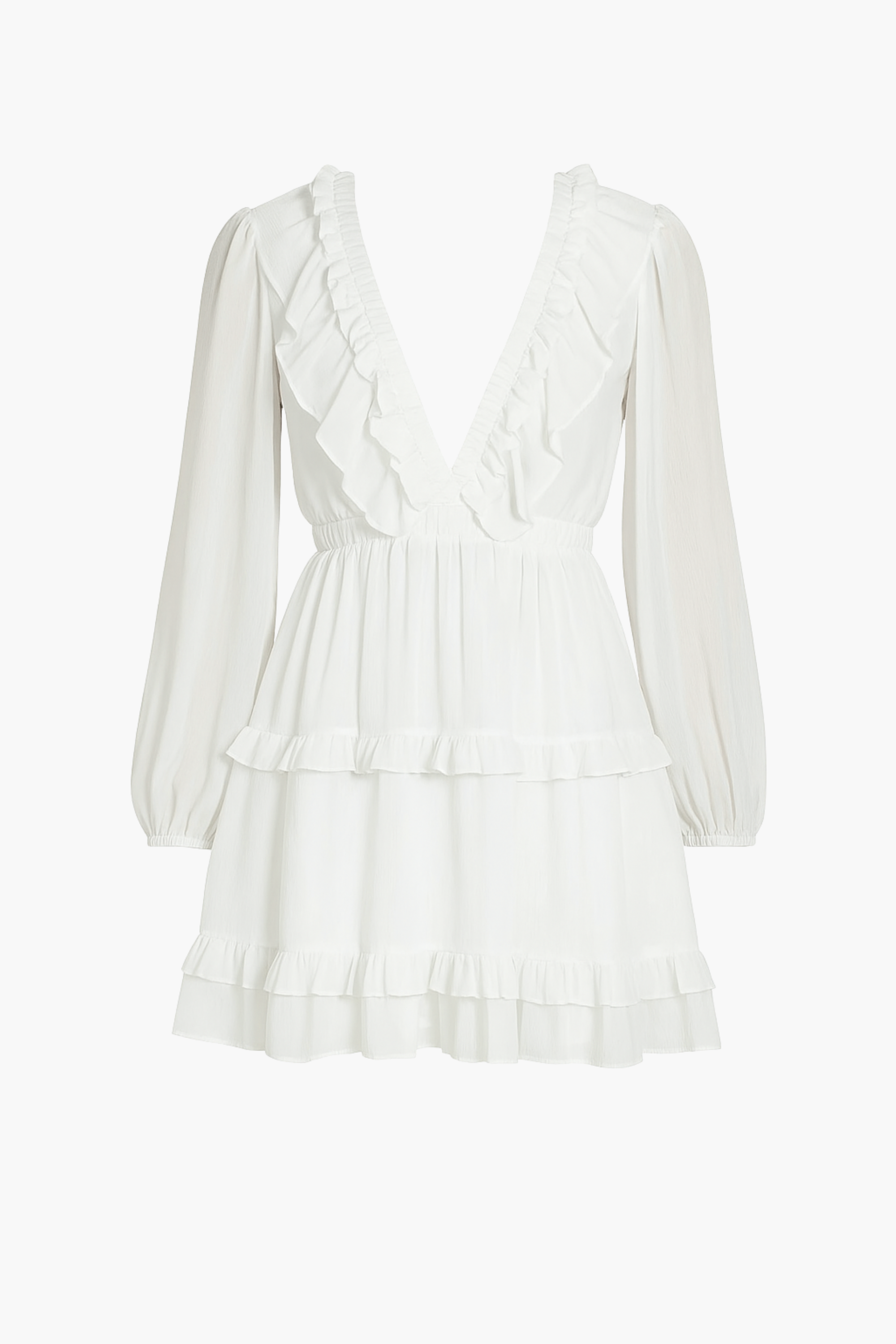 Flirty Ruffle Trim Open Back Mini Dress
