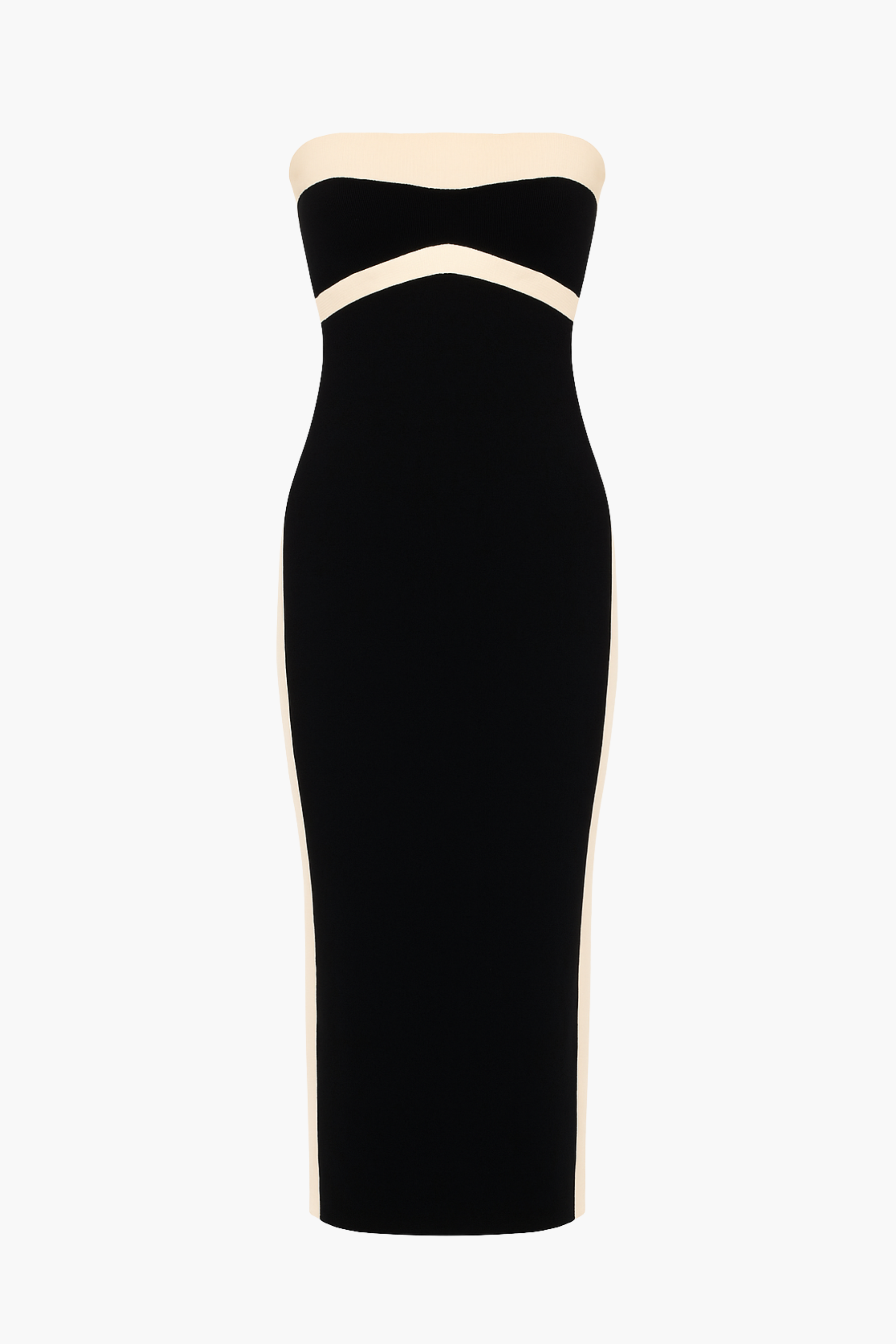 Isadora Strapless Knit Contrast Midi Dress