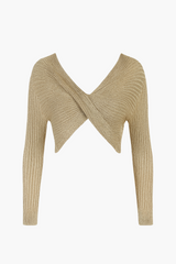 Taylor Twist Front Metallic Knit Sweater