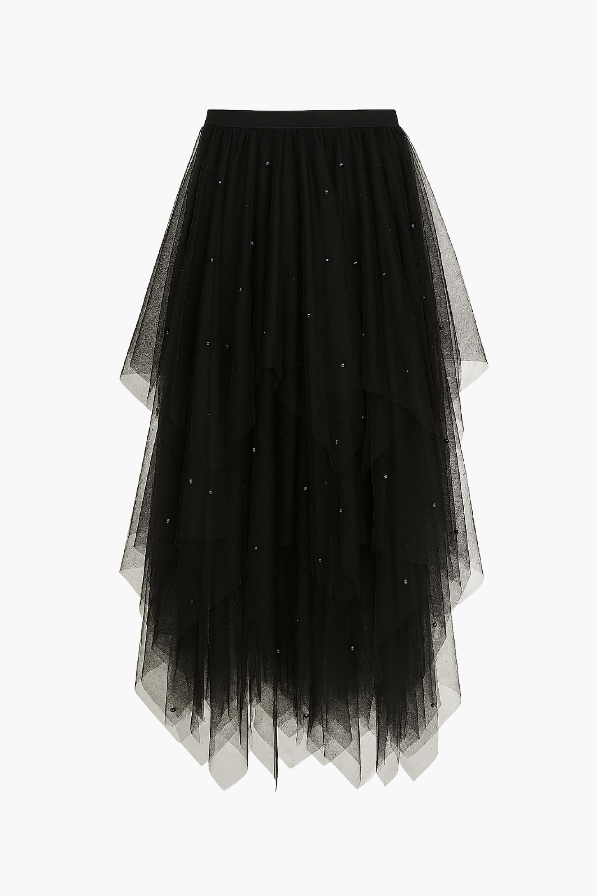 Marry The Night Pearl Embellished Tulle Midi Skirt
