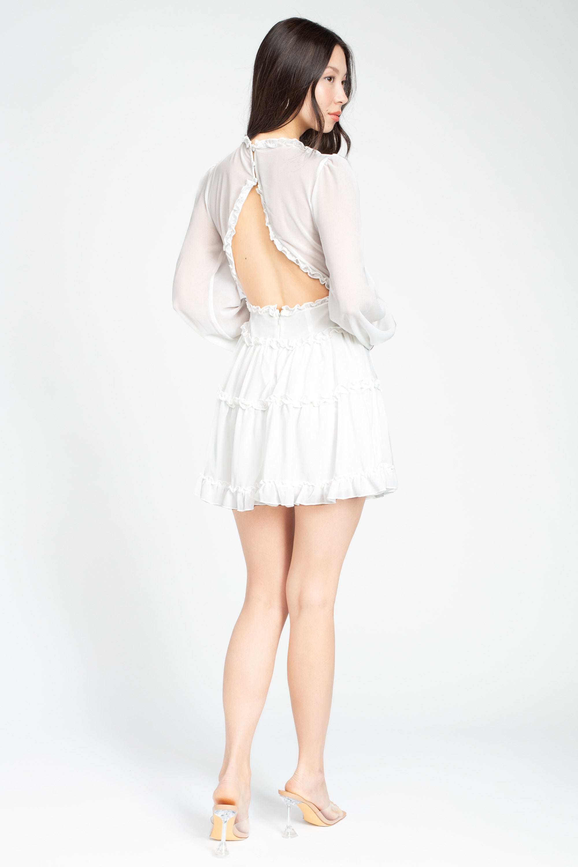 Mackenzie Ruffle Trim Mini Dress