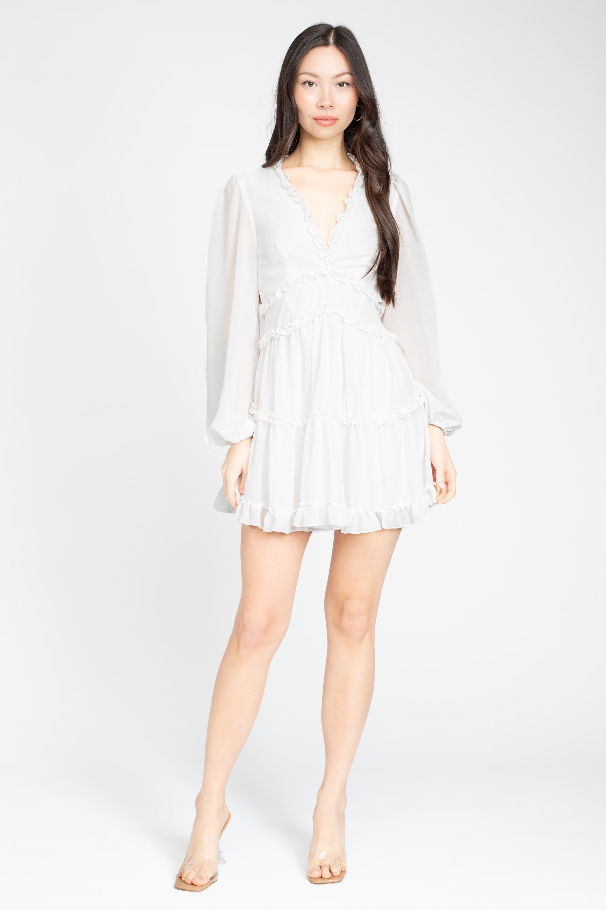Mackenzie Ruffle Trim Mini Dress
