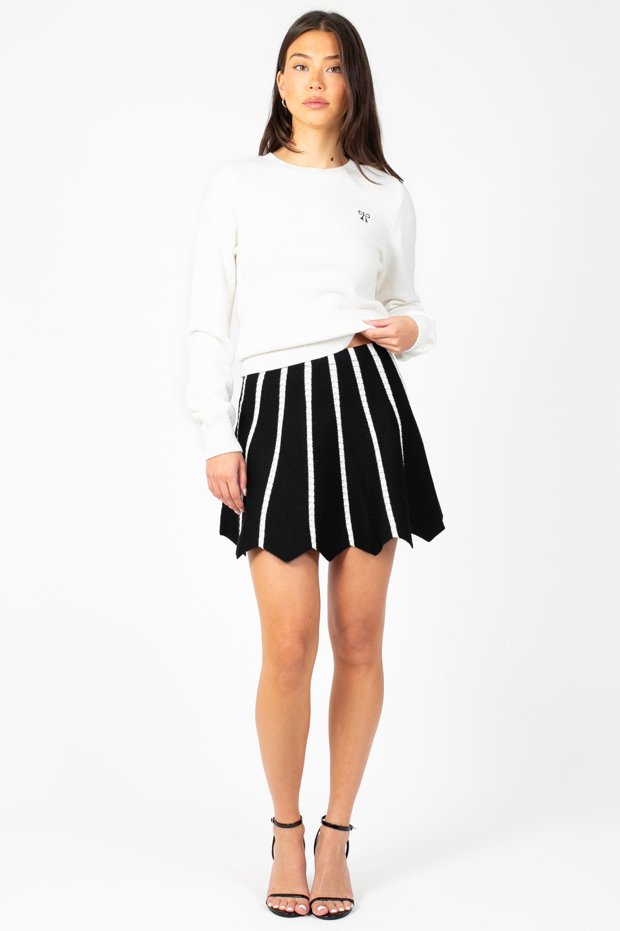 Elsie Striped Knit Mini Skirt