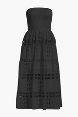 Mia Strapless Eyelet Midi Dress