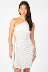 Midnights Pleated Hi Lo Mini Dress