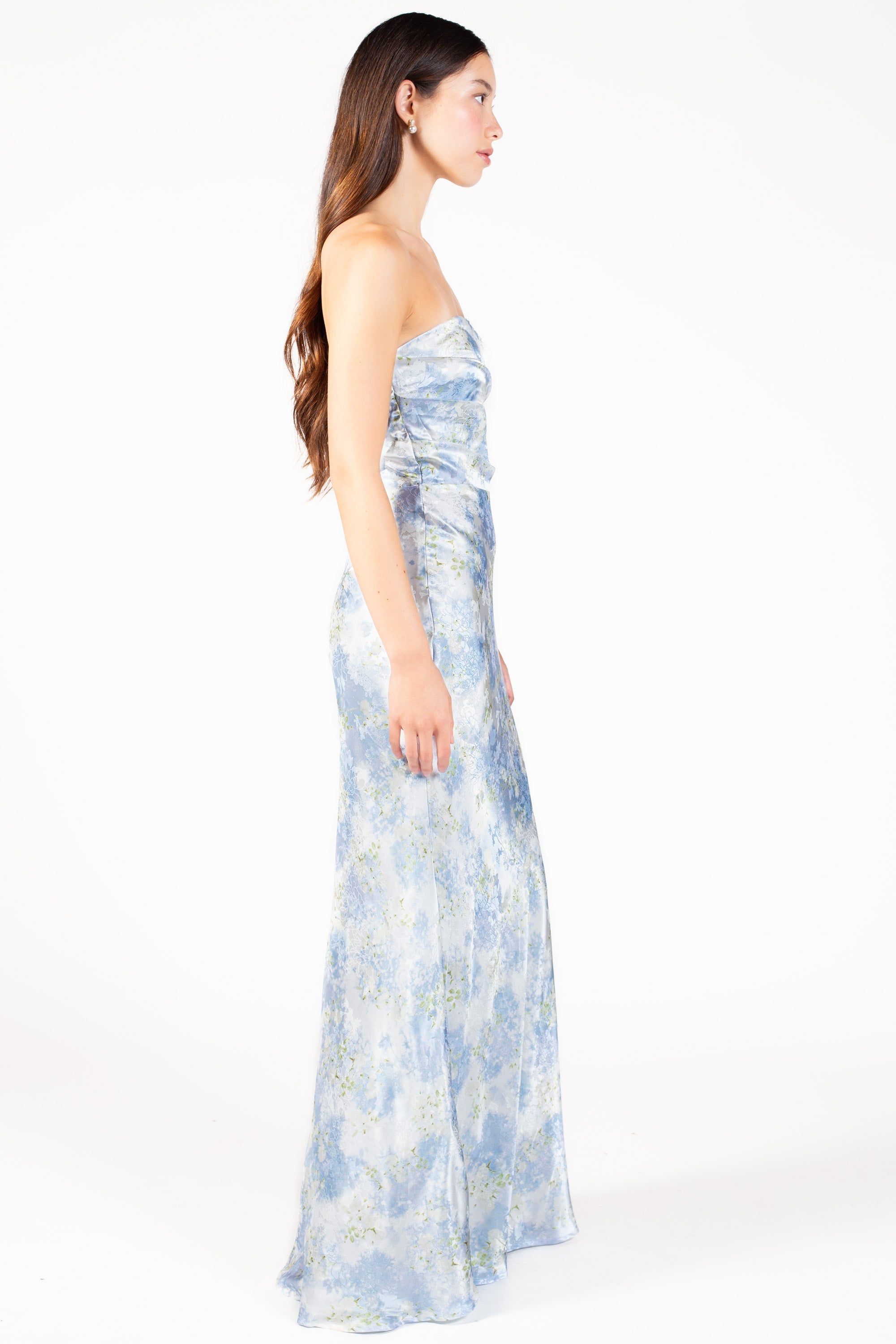 Novalie Floral Satin Maxi Dress