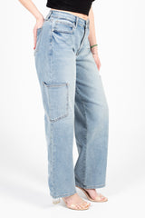 Just Black Denim Cargo Straight Leg Jeans