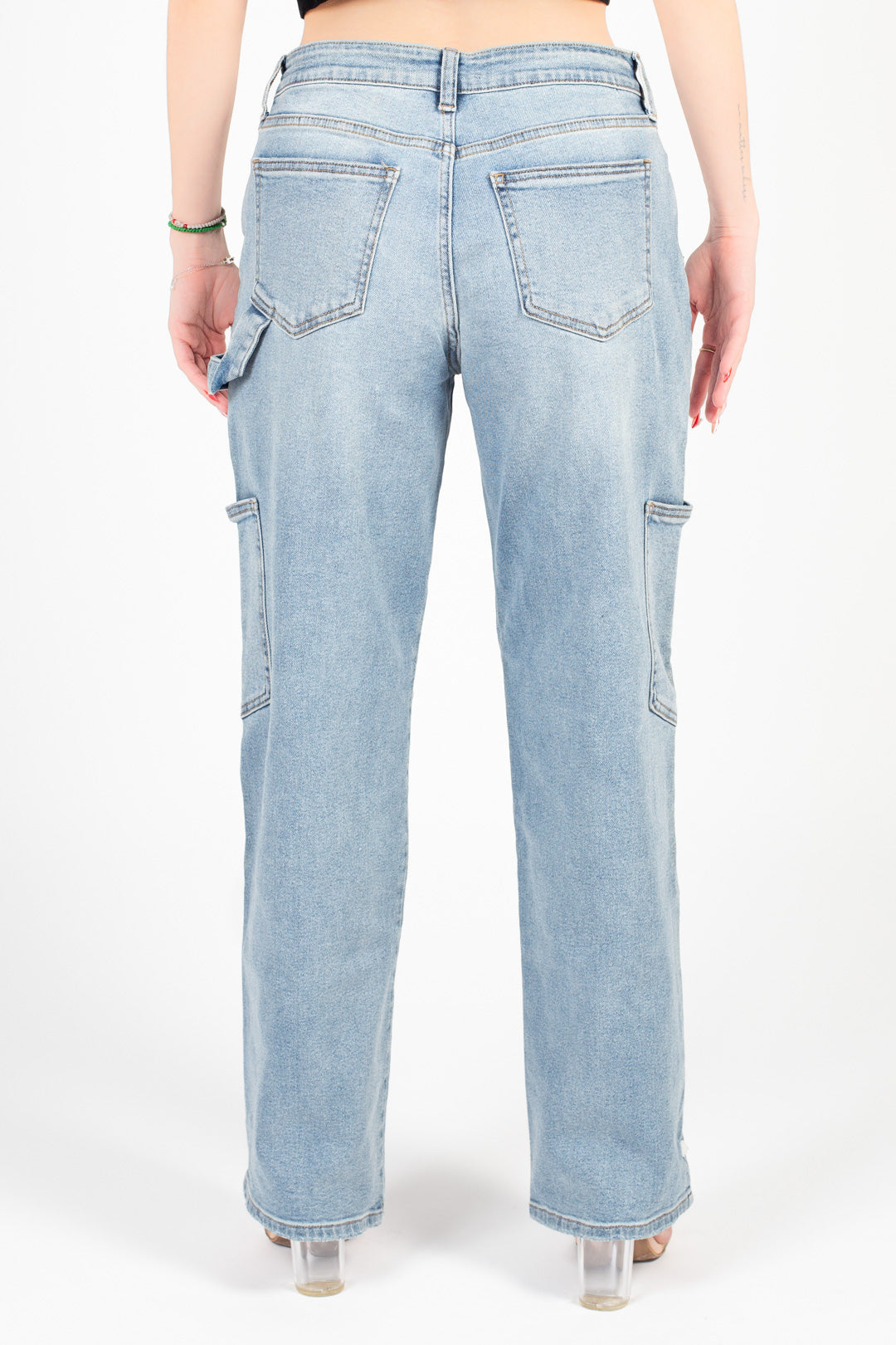 Just Black Denim Cargo Straight Leg Jeans