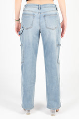 Just Black Denim Cargo Straight Leg Jeans